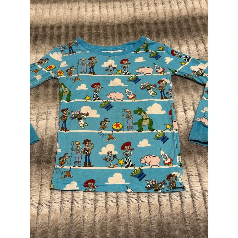 Little Sleepies Disney Toy Story Lunaluxe Bamboo Pj Top Only Blue 3T Long Sleeve
